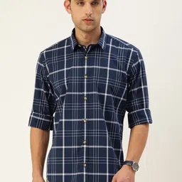 Burnt Umber Men Classic Opaque Checked Casual Shirt image 1