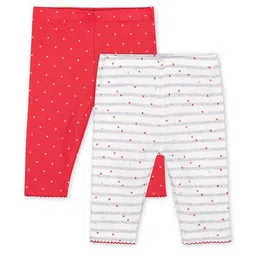 mothercare Infant Girls Pack of 2 Pure Cotton Leggings in Magenta & White-picture-33