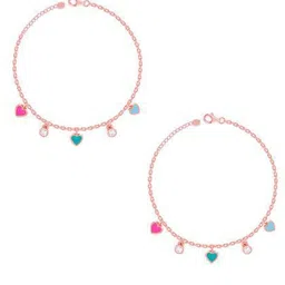 GIVA Rose Gold-Plated Zircon Anklet image 2