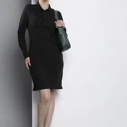 Tommy Hilfiger Solid Shirt Collar Long Sleeves T-shirt Dress image 1