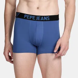 Pepe Jeans Men Blue Solid Cotton Trunk BGT01-CLASSIC BLUE-L-picture-31