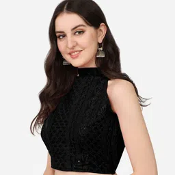 vihu fashion Women's Silk Solid Sleeveless Blouse image 3