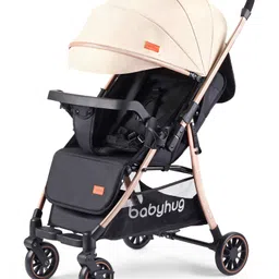 Babyhug Elite Baby Stroller Pram for Travel Foldable Compact with Reversible Handle Adjustable Backrest & Canopy-picture-12