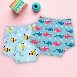 mom's home Moms Home 100% Cotton Unisex Baby Padded Underwear -Bee & Fish -Size 1 (1-2Y) - Pack of 2-picture-42