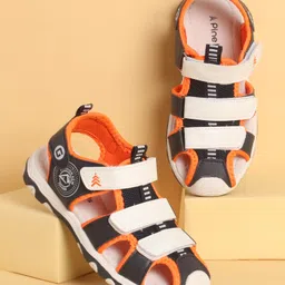 Pine Kids Sandals with Velcro Closure & Colour Block Design - Navy Blue-picture-36