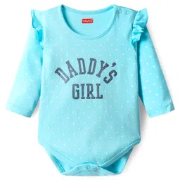 Babyhug 100% Cotton Interlock Knit Full Sleeve Onesie with Daddy's Girl Print - Light Blue-picture-13