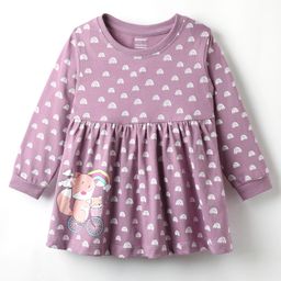 CUCUMBER Interlock Knit Full Sleeves Animals & Rainbow Printed Frock - Lilac-picture-15