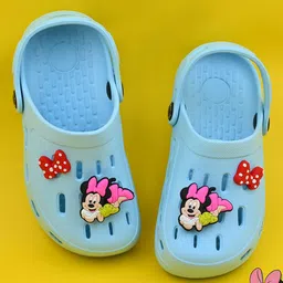 Disney by Yellow Bee Perforated Clogs With Minnie Mouse Designed Rotating Charms - Light Blue-image-30