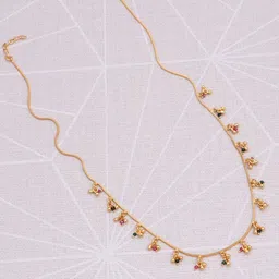BELWICK Gold Plated Artificial Stones Studded Swaroski Doliya Necklace-picture-11