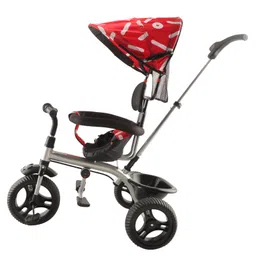 JoyRide Orion Tricycle Deluxe Edition Trike - Tricycle with Canopy for Kids Boys & Girls Age Group 2 to 5 Years Tricycle-Silver & Red image 3