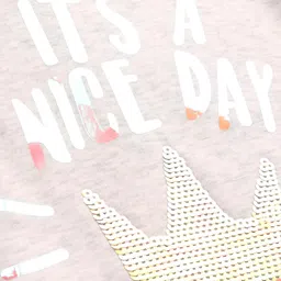 Wingsfield Full Sleeves Typography Printed Sequin Crown Embellished Sweatshirt - Multi Colour image 3