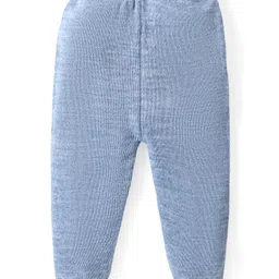 Babyhug Knitted Full Sleeves Pullover Sweater Set With Star Design - Aqua Blue image 4