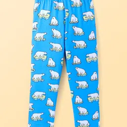 Pine Kids Single Jersey Knit Half Sleeves Night Suit Polar Bear Print - Blue image 5