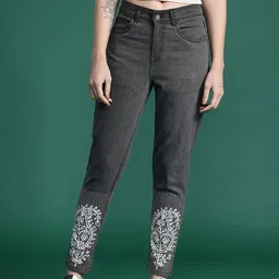 DressBerry Women Printed Mom Fit Jeans-image-80