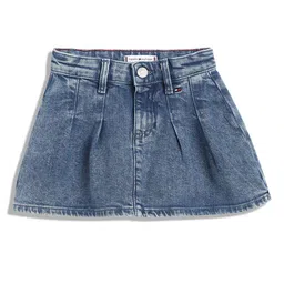 Tommy Hilfiger Girls Denim Pleated Flared Skirt-picture-25