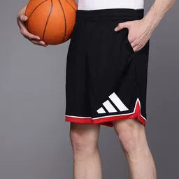 adidas originals ADIDAS Men Brand Logo Print Mid-Rise Loose Fit Basketball Shorts-picture-22