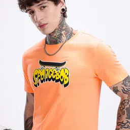 Kook N Keech Spongebob Printed Pure Cotton T-shirt-image-97
