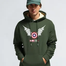 MaverIQ Men Printed Hooded Sweatshirt image 5