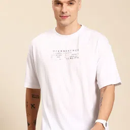 Mast & Harbour Typography Printed Drop-Shoulder Sleeves Relaxed T-shirt-picture-15