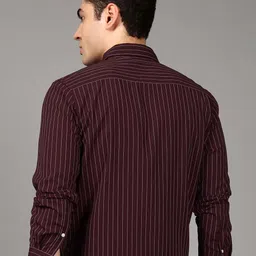 British Club Men Comfort Slim Fit Vertical Striped Button-Down Collar Casual Shirt image 2