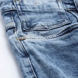 Kook N Keech Men Blue Super Skinny Fit Low-Rise Low Distress Heavy Fade Acid Wash Stretchable Jeans image 5