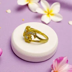 AccessHer Gold Plated Artificial Stones Studded Finger Ring image 3