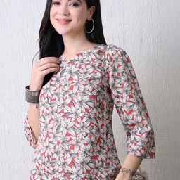 HARIKS Printed Round Neck Tunic With Trousers Co-Ords image 2