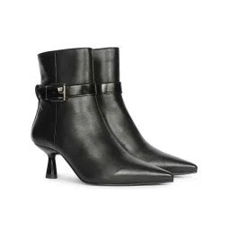 Saint G Women Buckle Black Leather Kitten Heel Casual Boots image 1