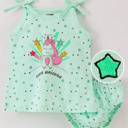 Cucumber Sinker Sleeveless Slip & Bloomer Set Unicorn Print - Green-picture-30
