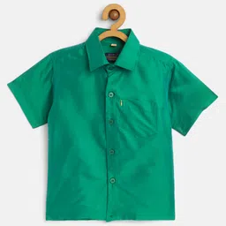 THANGAMAGAN Half Sleeves Solid Shirt - Jamun Green-image-20