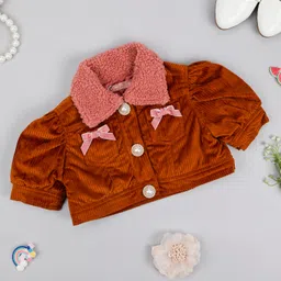 One Friday Half Sleeves Corduroy Jacket - Brown-picture-24