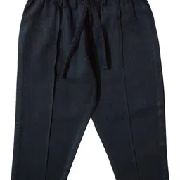 Snowflakes Cotton Solid Trousers - Charcoal Grey-image-37