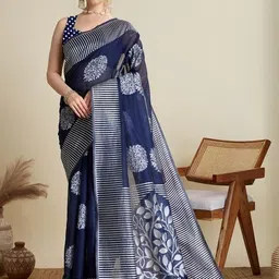 DWIJA FASHION Woven Design Zari Silk Blend Banarasi Saree-picture-41