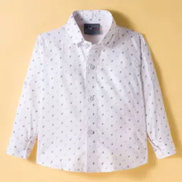 Dapper Dudes Full Sleeves Abstract Printed Shirt With Waistcoat & Bow Set - Sky Blue image 4
