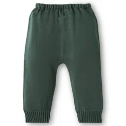 Babyhug Knit Full Sleeves Pullover Sweater Set With Cable Knit Design - Olive Green & Rust image 5