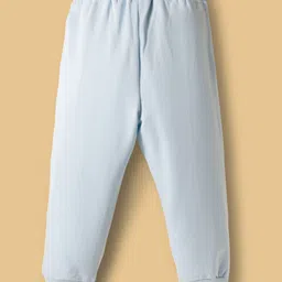 Mark & Mia Terry Knit Full Raglan Sleeves Winter Wear Suit with Dino Applique & Kangaroo Pocket - Light Blue image 5