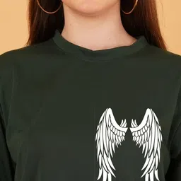 LECOWAR Women Pack Of 2 Graphic Printed Drop-Shoulder Sleeves T-shirt image 5