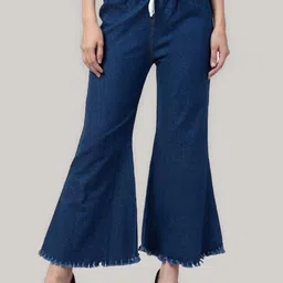 NEUNK Women Comfort Jogger Mid-Rise Stretchable Frayed Jeans-image-71