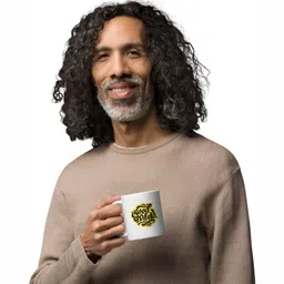 Mr UVD White & Yellow Typography Printed Ceramic Mug image 5