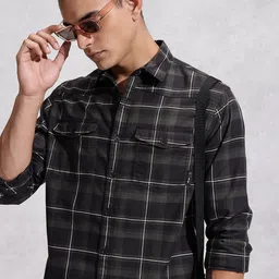 WROGN Pure Cotton Checked Comfort Fit Shirt-picture-36