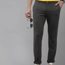 U.S. Polo Assn. Men Self Design Textured Slim Fit Chinos Semi Formal Trousers-picture-39