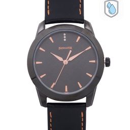 Sonata Men Black Analogue Watch NK7924NL01-picture-5