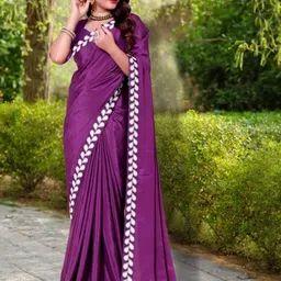 jayant creation Purple Poly Georgette Sarees image 1