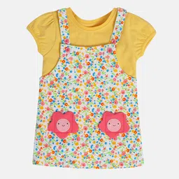 MINI KLUB Floral Printed Pinafore With Tshirt-picture-19