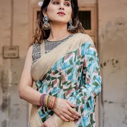 ALMAARI FASHION Printed Zari Pure Silk Banarasi Saree image 3