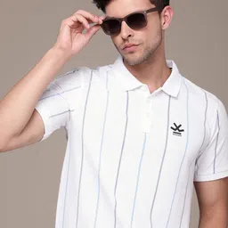 WROGN Men Striped Polo Collar Slim Fit T-shirt-picture-21