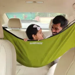 Allextreme Car Cradle Hammock Neon Green Color with Adjustable Belt Hangers and Carry Bag for 0 to 3 Year Baby, ‎EX-CHC02 image 2