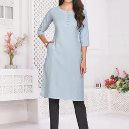 GREAT OUTFITS Geometric Printed Pure Cotton Kurti-image-51