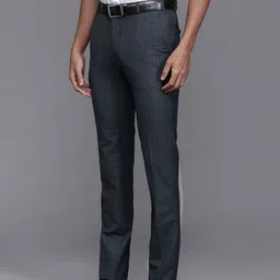 Raymond Men Checked Slim Fit Formal Trousers image 2