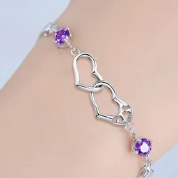 Nilu's Collection Women Cubic Zirconia Silver-Plated Wraparound Bracelet image 3